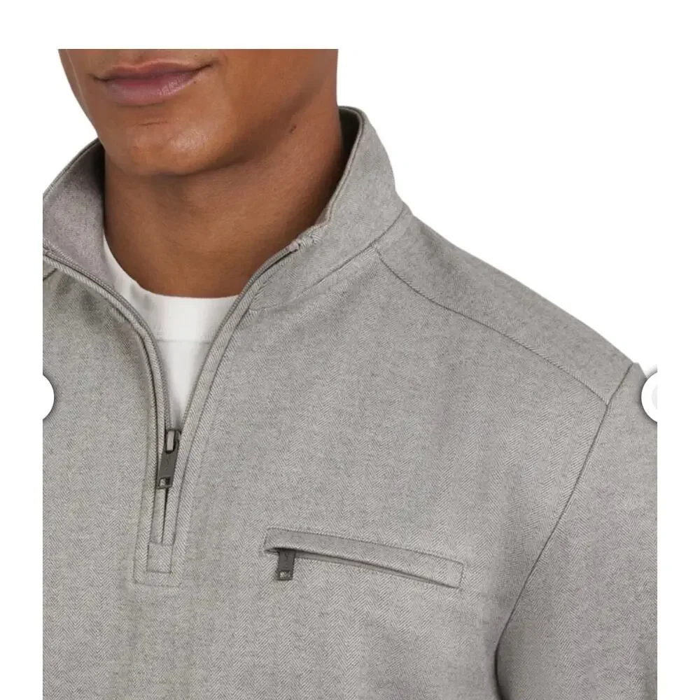 DKNY Men's Herringbone Quarter Zip Size M NEW # J535
